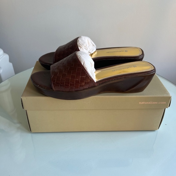 Naturalizer 8M Nesta Coffee Bean Lea Wedge Shoes - Picture 4 of 6